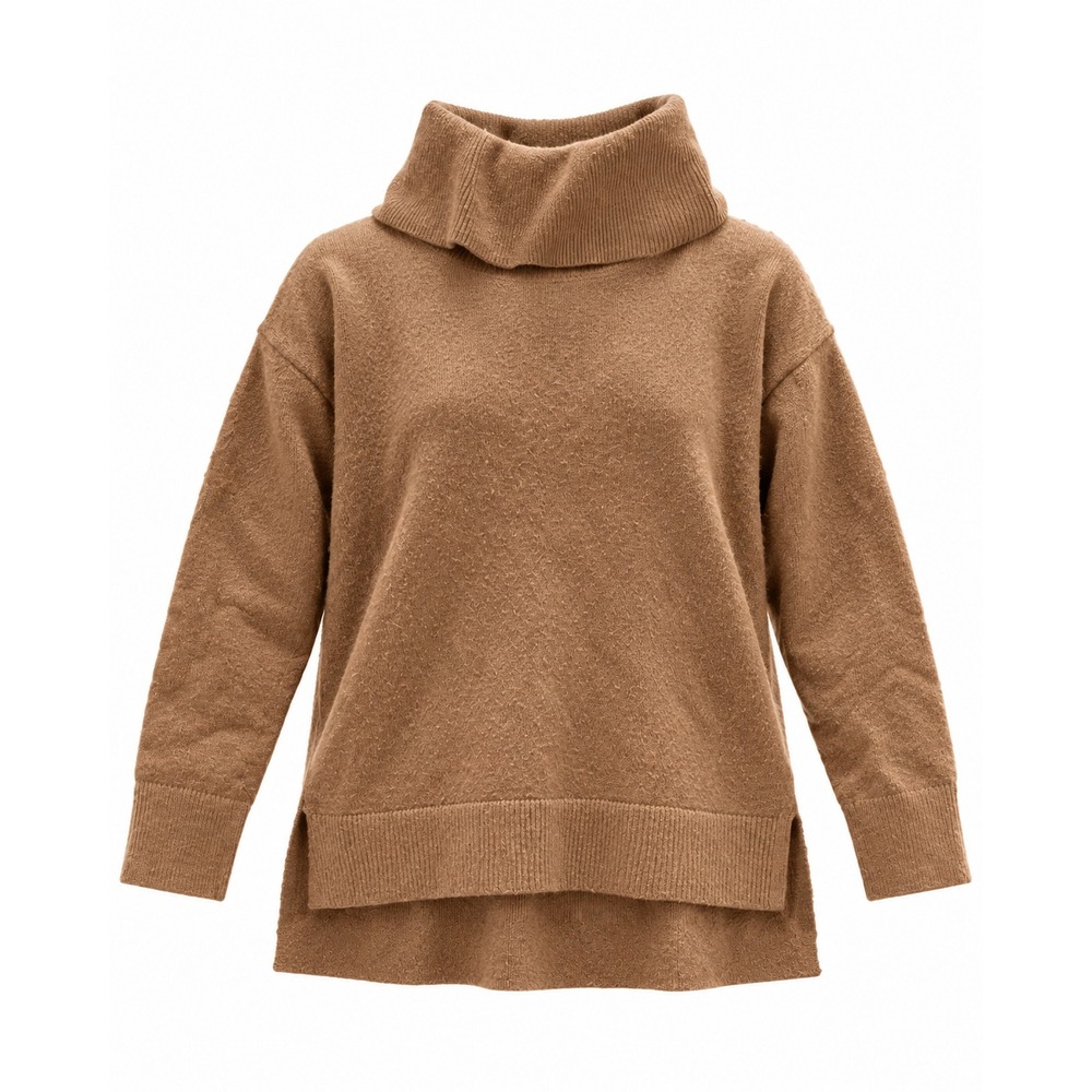 Banana Republic Brown Turtleneck Sweater Petite L High Low Hem Long Sleeve Knit - Picture 1 of 7